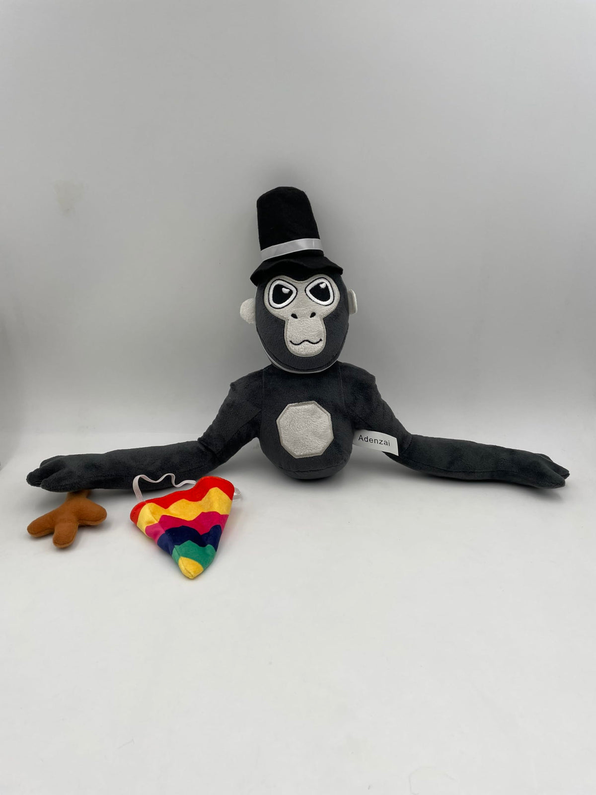 Adenzai Monkey Monkey Plush side view ideal for cuddling on the go.