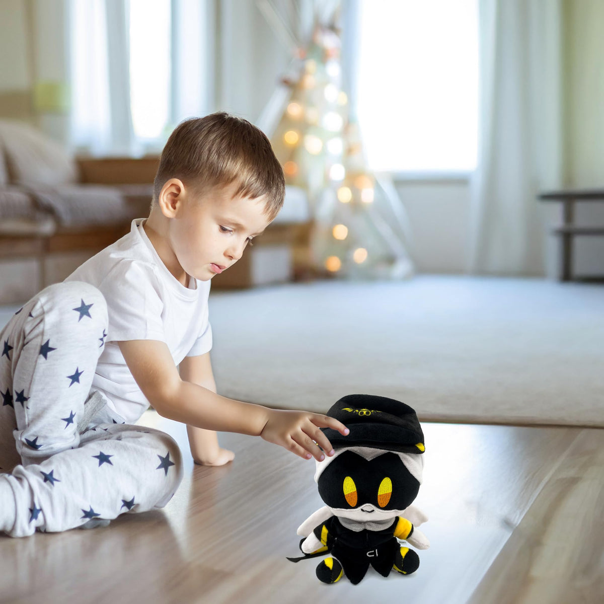 Adenzai plush toy as fan merchandise for display and collection.