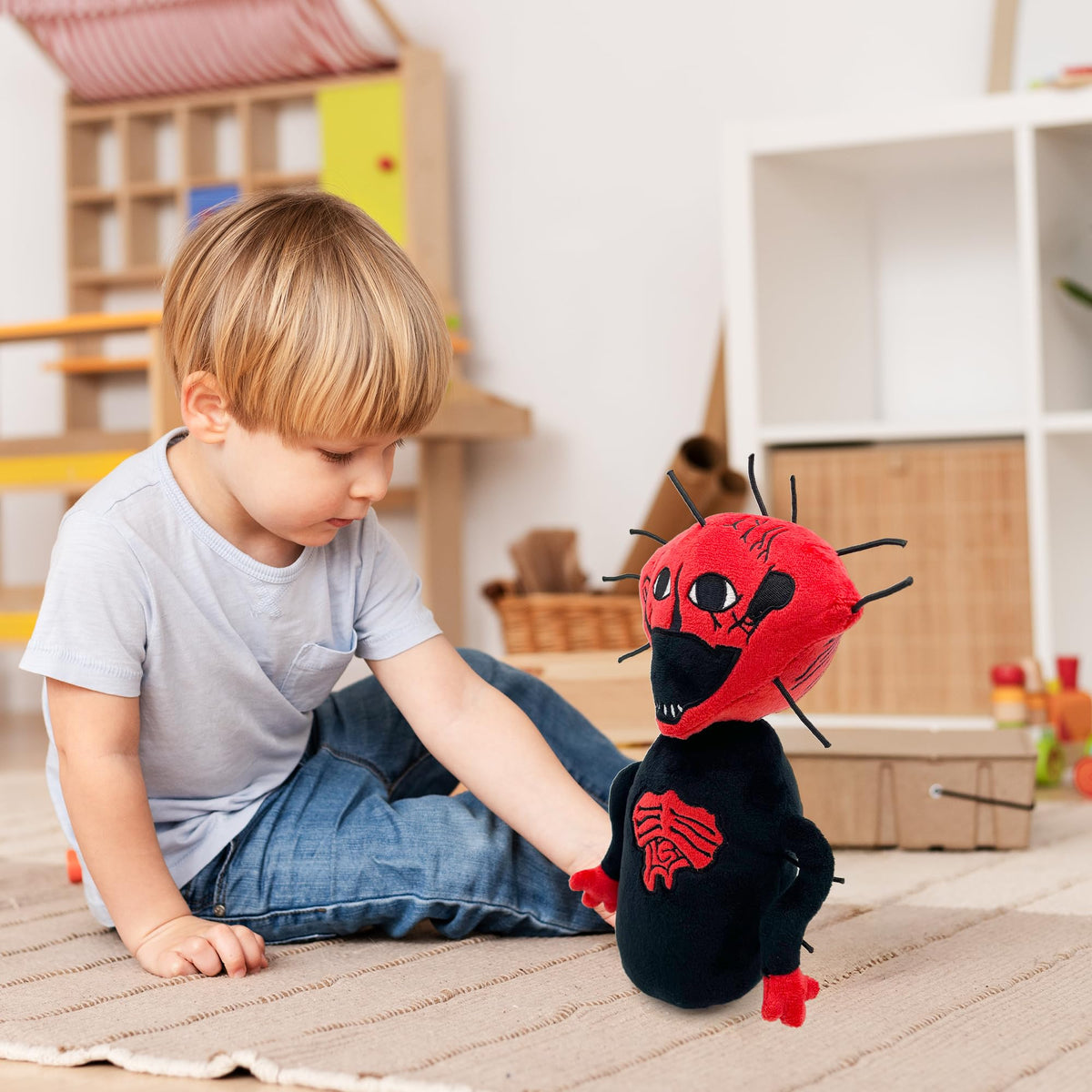 Adenzai The Boiled One plush with Halloween theme enhances seasonal decor.