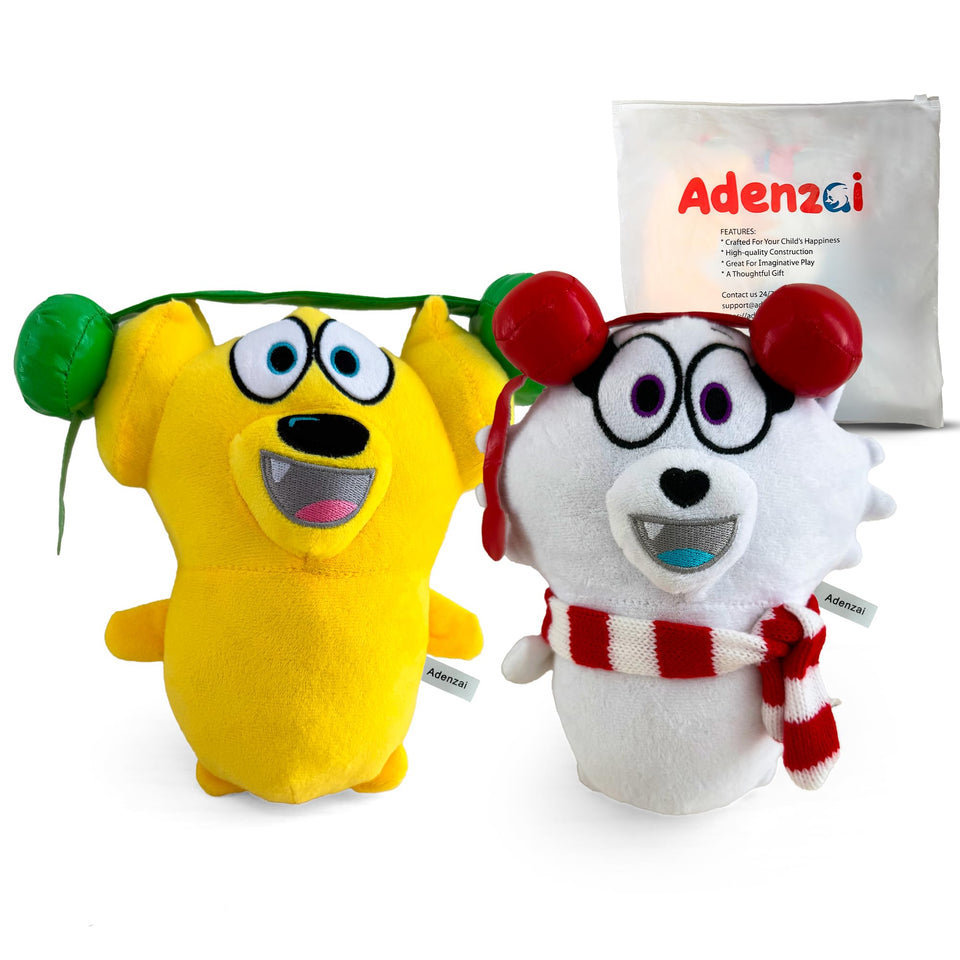 Adenzai Tyler and Snowi snuggle bundle set – soft cuddle buddies for kids' bedtime