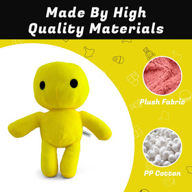 Adenzai Yellow Man plush close-up texture highlighting durable materials