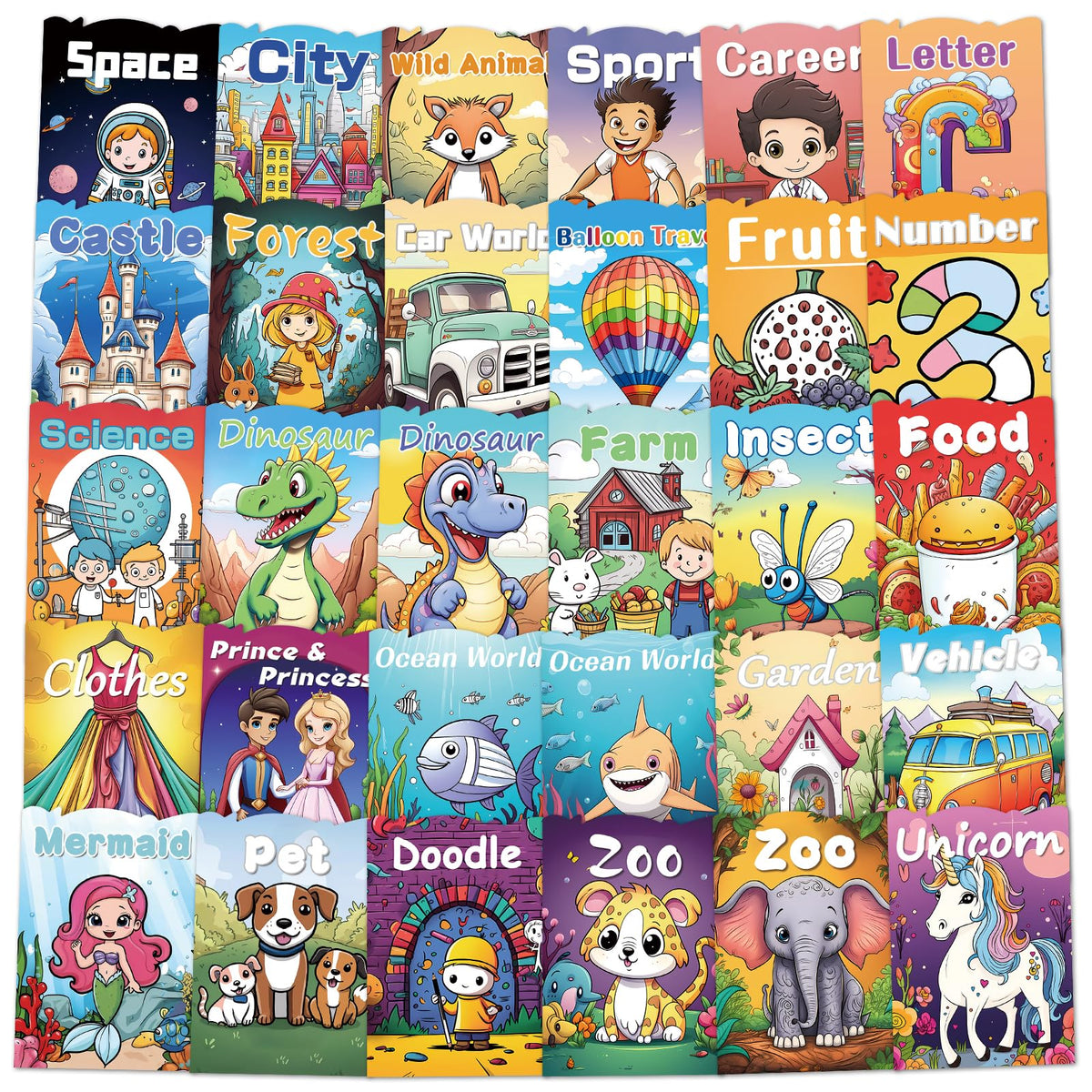 ADEVIAN 30pc coloring books packaging highlights bulk party favor set for kids