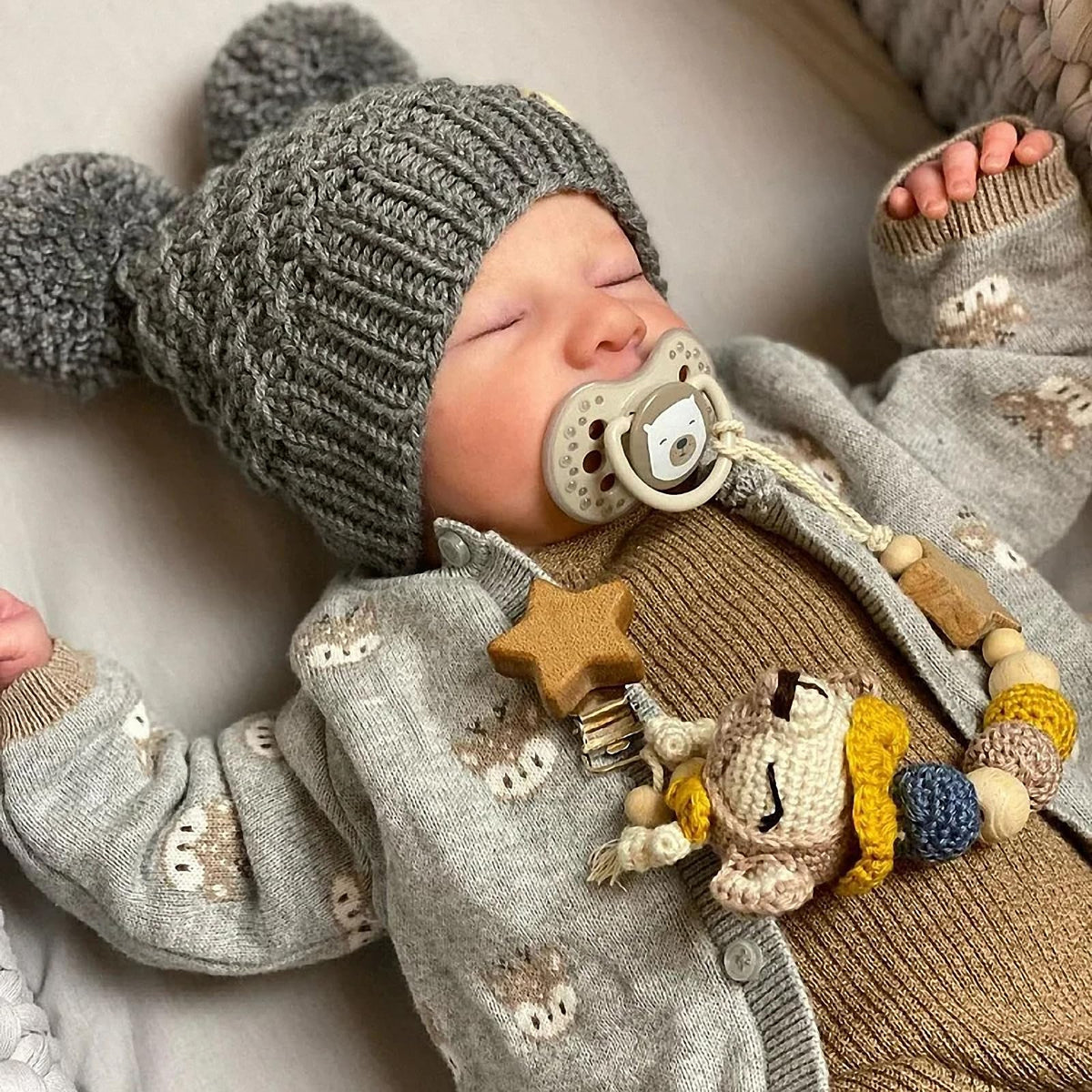 ADFO Lifelike Reborn Baby Doll Boy in sleeping pose for comforting play