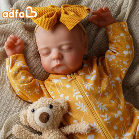 ADFO lifelike reborn doll dressed with clothes and accessories for dress-up fun