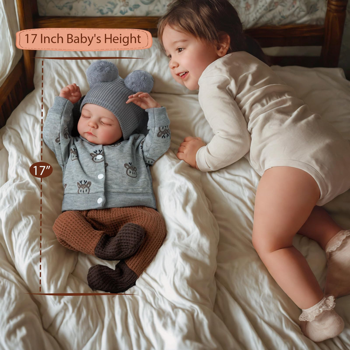 ADFO newborn-size 17-inch doll fits standard baby clothes