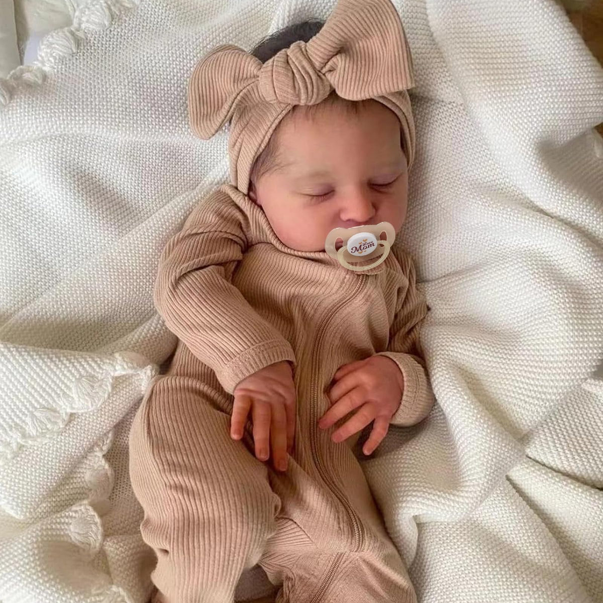 ADFO Real Life Reborn 20in doll head features lifelike details for pretend play