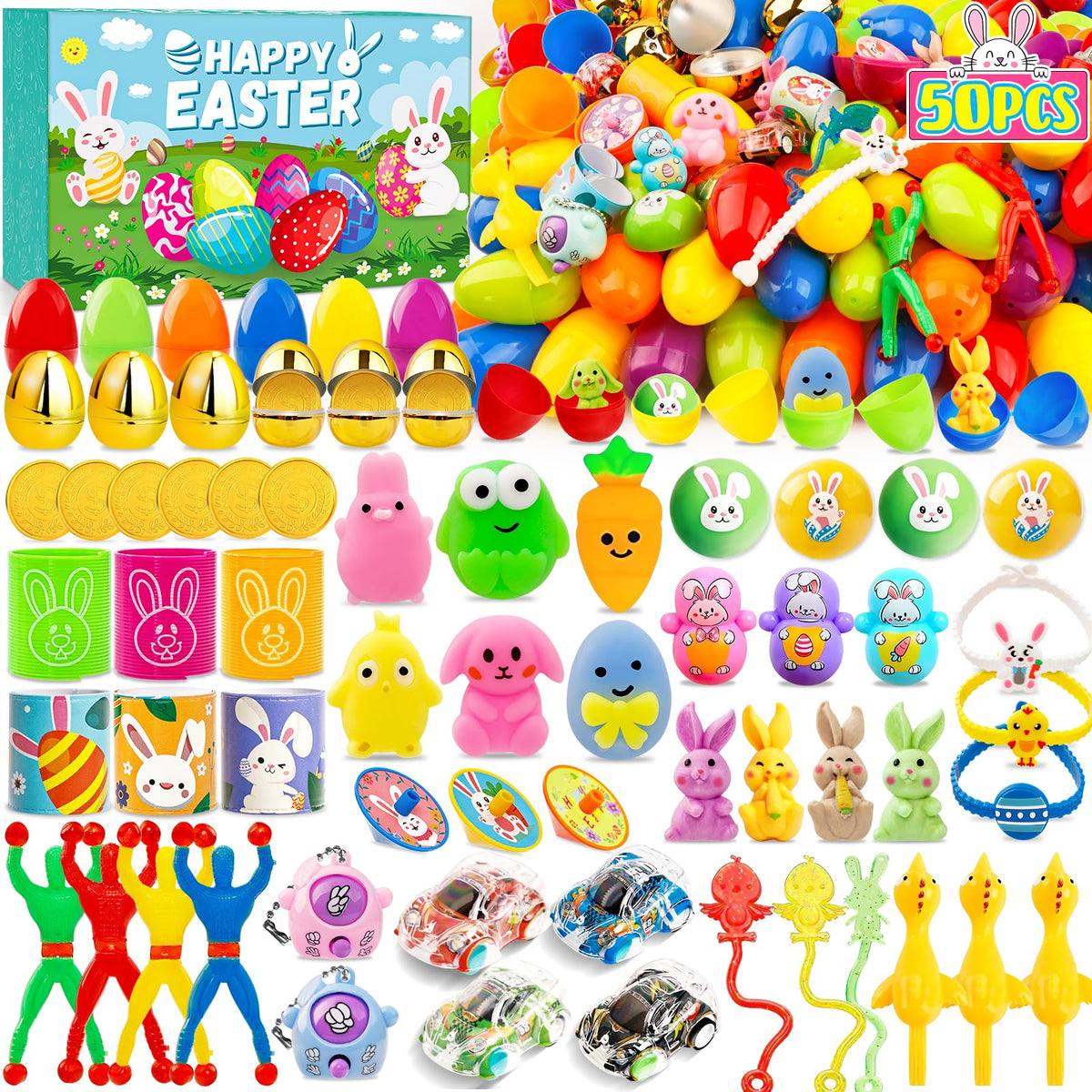 Adisher 6 Surprise Golden Eggs reveal toy-filled surprises for kids' Easter hunts