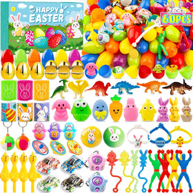 Adisher 60pcs prefilled Easter eggs for quick basket assembly.
