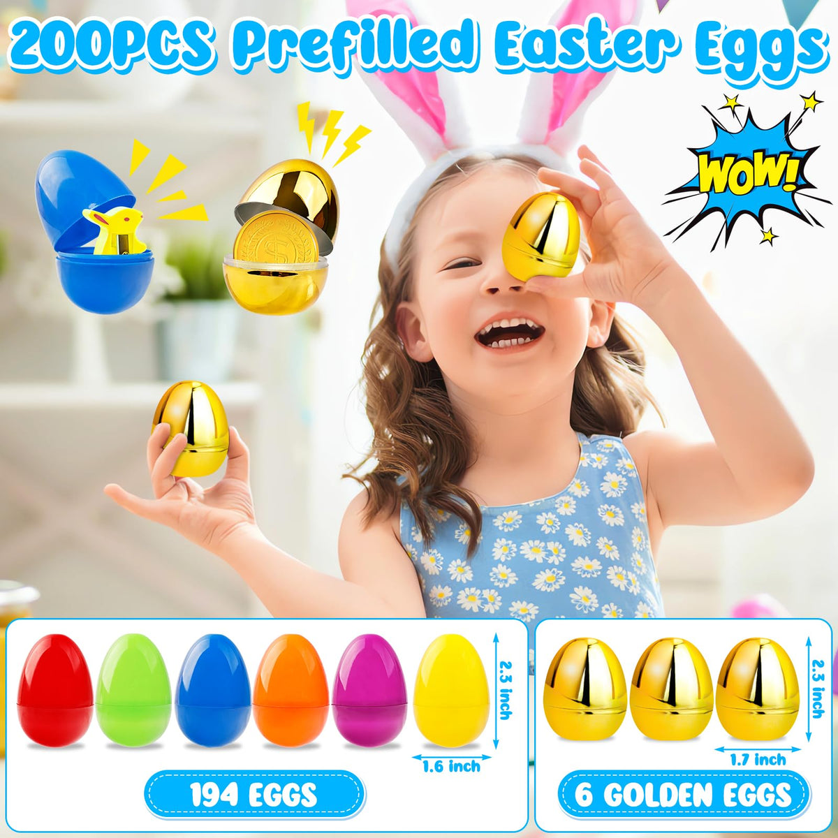 Adisher 6 golden eggs included as premium prizes in the set.