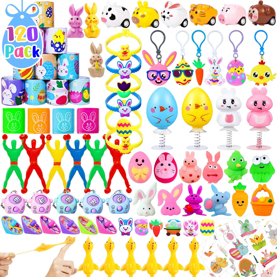 Adisher Easter stuffer pack with 120 pieces for egg hunts and goody bags.