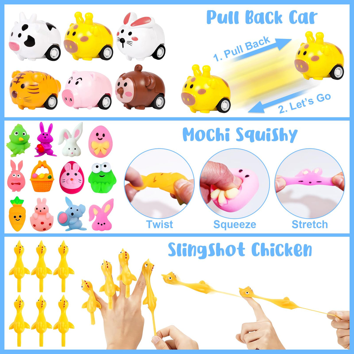 Adisher jumping egg and coil spring toys energize classroom prizes.