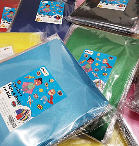 Children posing in ADJOY capes highlight imaginative hero play.