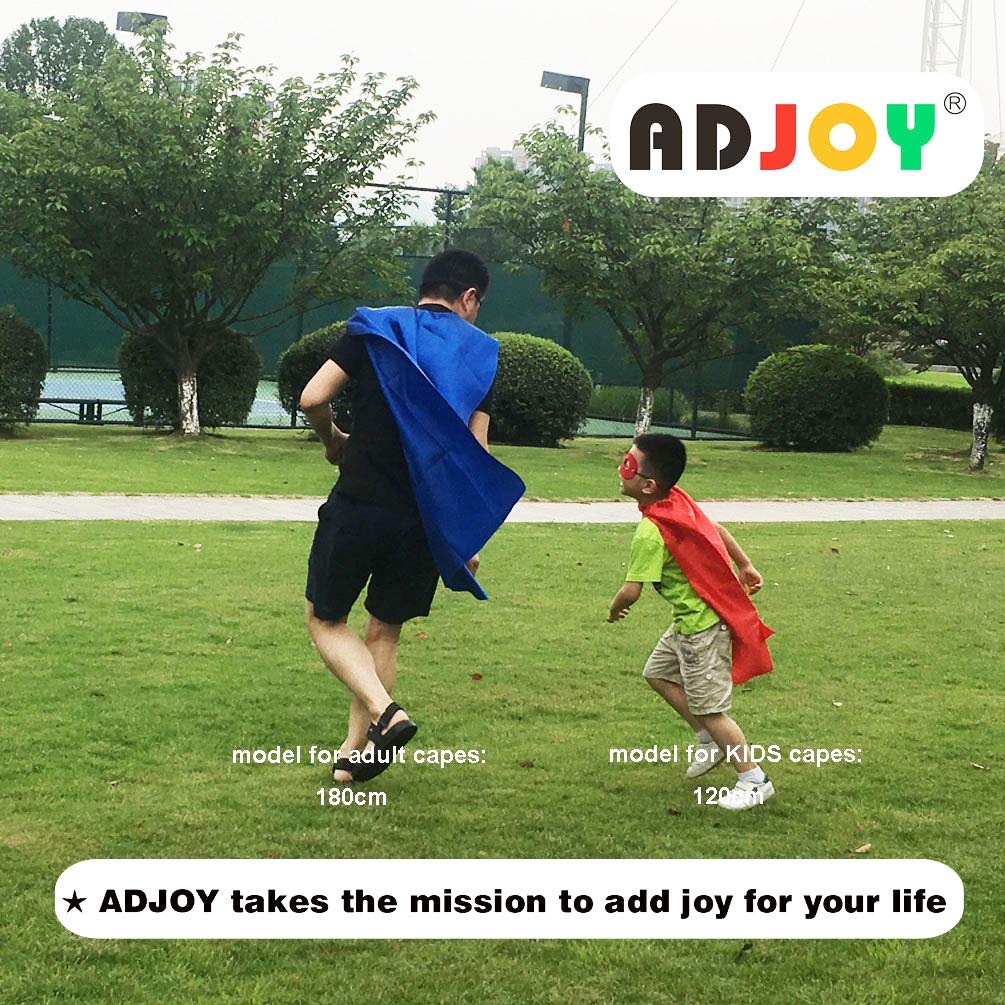 ADJOY party setup with capes and masks for group celebrations.