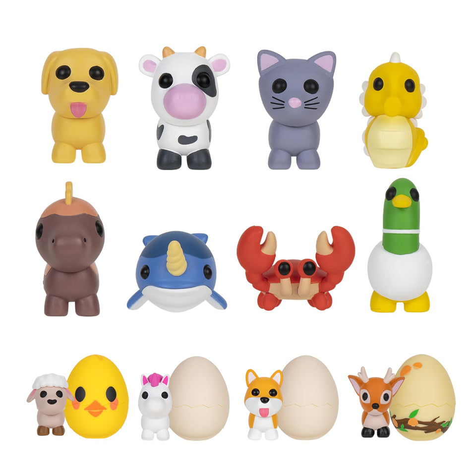 Adopt Me! 10-pack Series 1 mystery pets box for play and display.