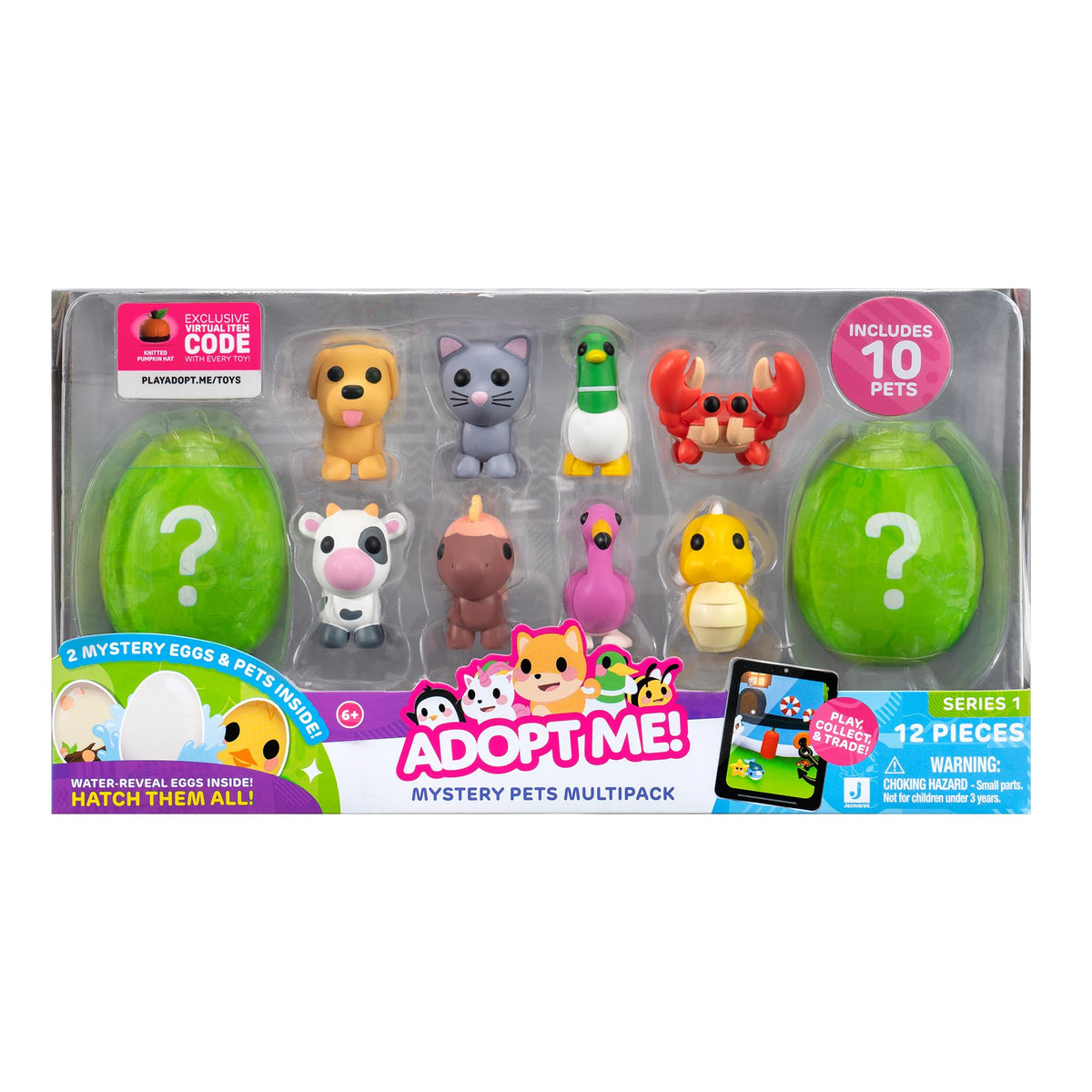 Adopt Me! mystery eggs submerged to reveal two pets for unboxing excitement.