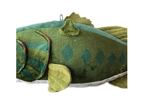 Adore Cranky largemouth bass plush wallmount, easy to hang on wall or ceiling with loops