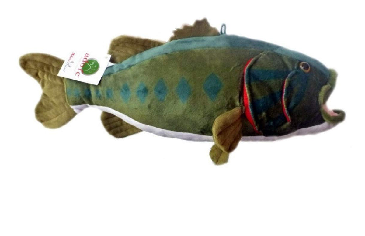 Adore Cranky largemouth bass plush walltoy, soft and squeezable for cuddling