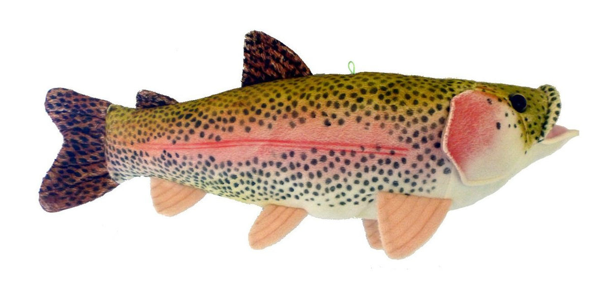 Adore Plush Sierra Rainbow Trout walltoy hanging, soft and detailed for playful decor.