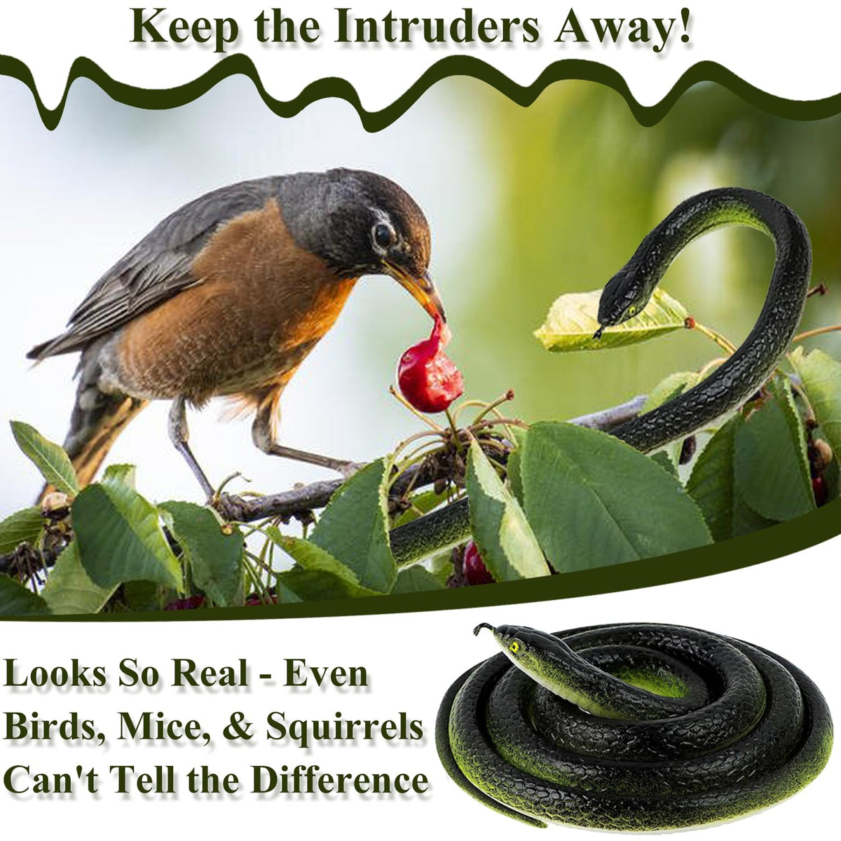 ADULLPONY 32-inch small black-green rubber snake variant for varied setups