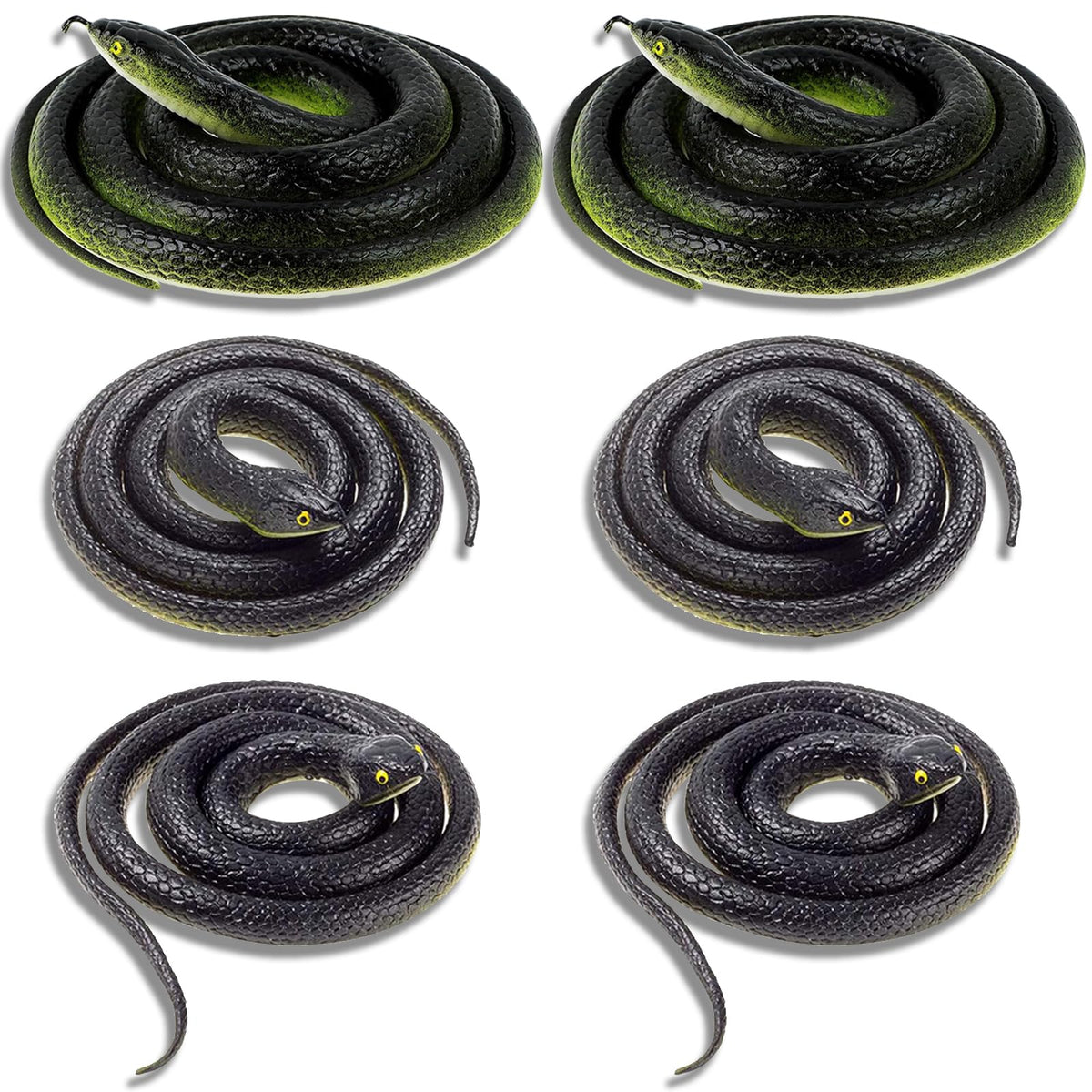 ADULLPONY 49-inch large black-green rubber snake for outdoor deterrence and prank decor