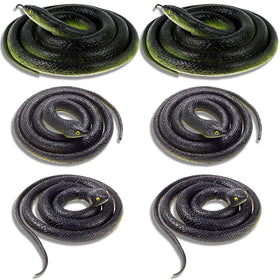 ADULLPONY 49-inch large black-green rubber snake for outdoor deterrence and prank decor
