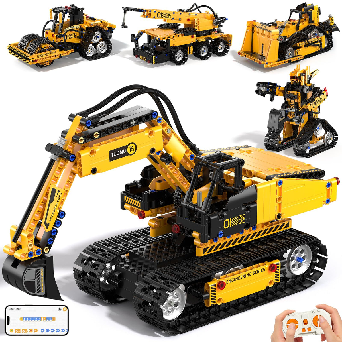 ADUSRIZ 5-in-1 robot model offers versatile building options for creative STEM play.