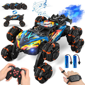 ADUSRIZ 8WD gesture RC car front view with LED lights for night play