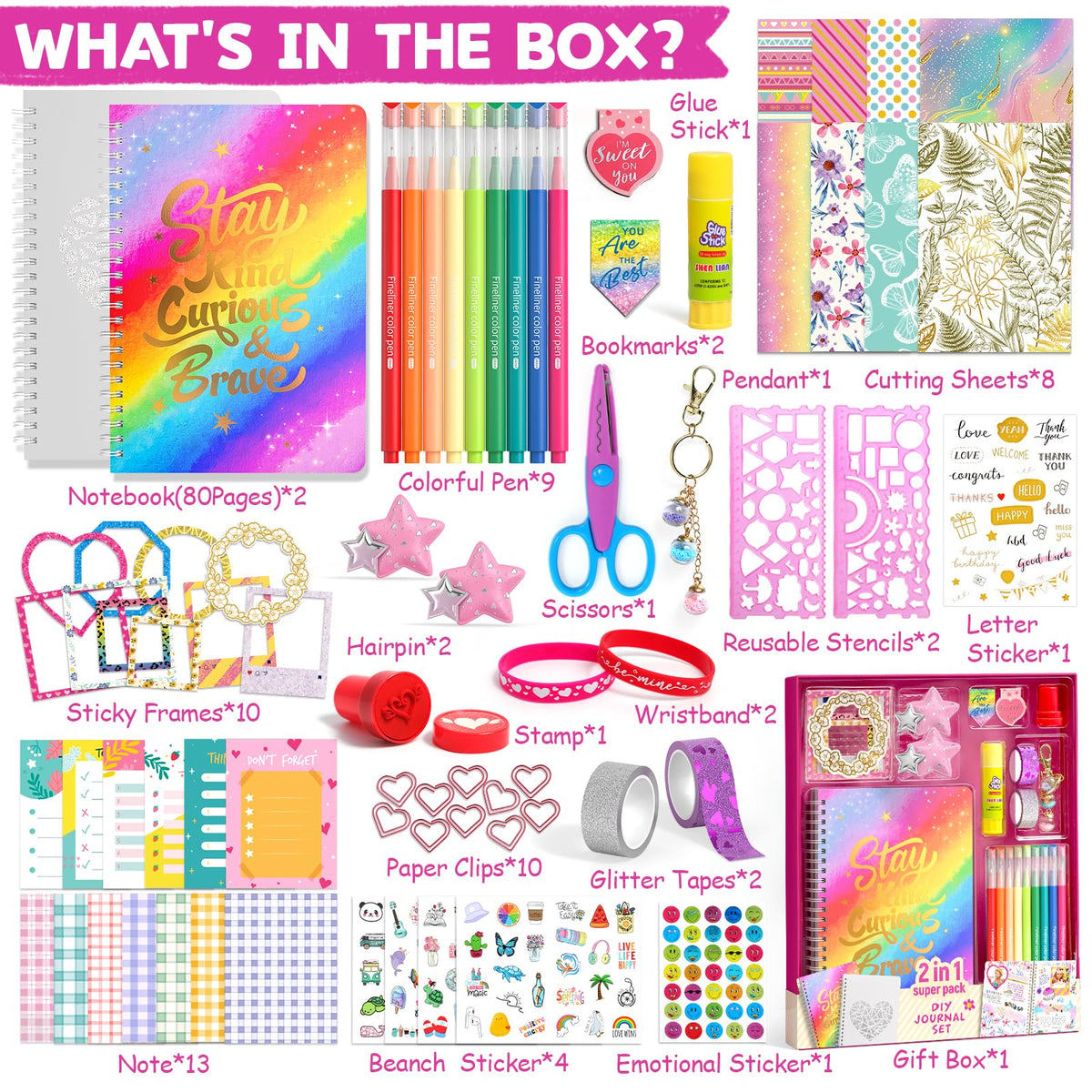 ADUSRIZ DIY Journal Kit accessories spread for creative decorating