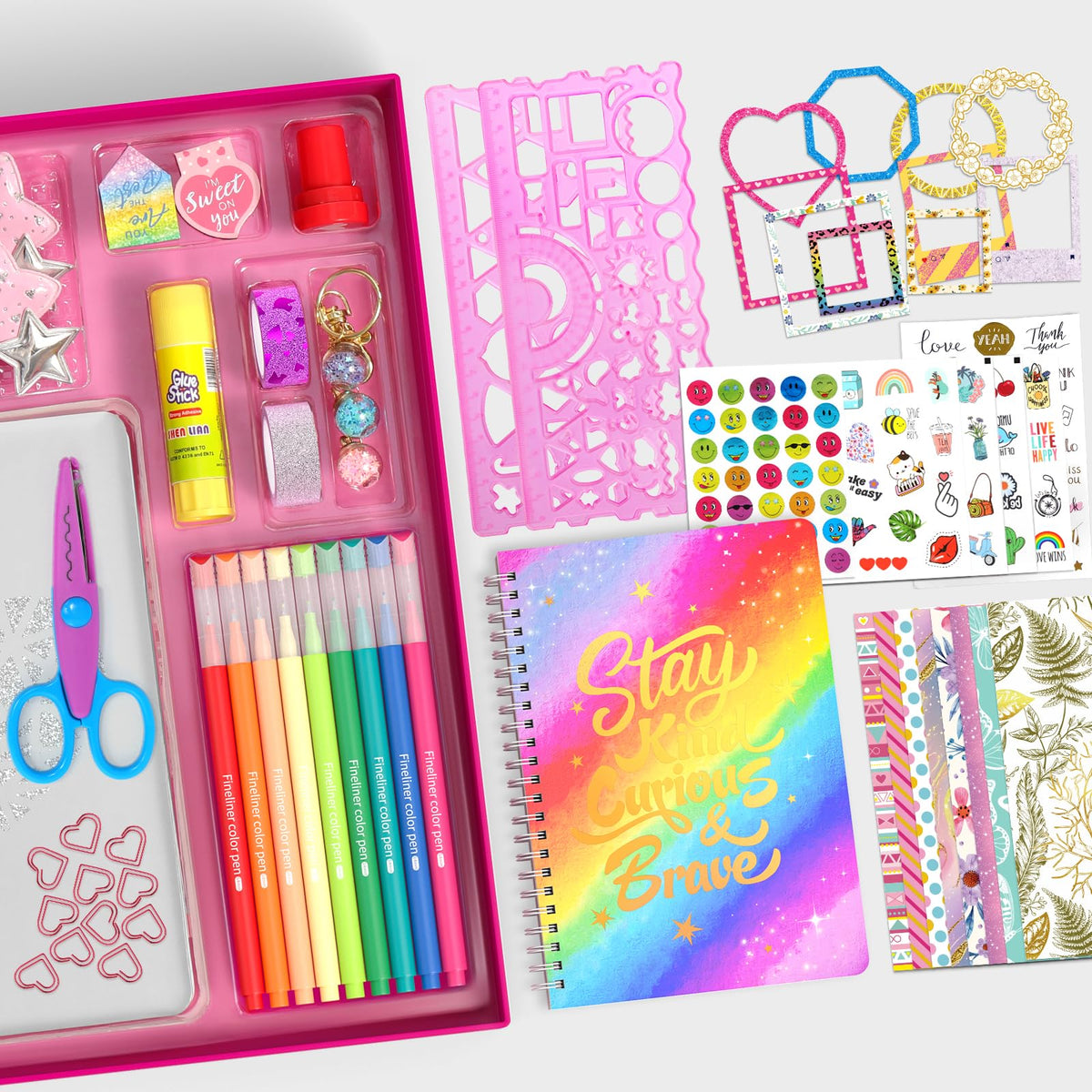 ADUSRIZ DIY Journal Kit scissors and glue stick for quick edits