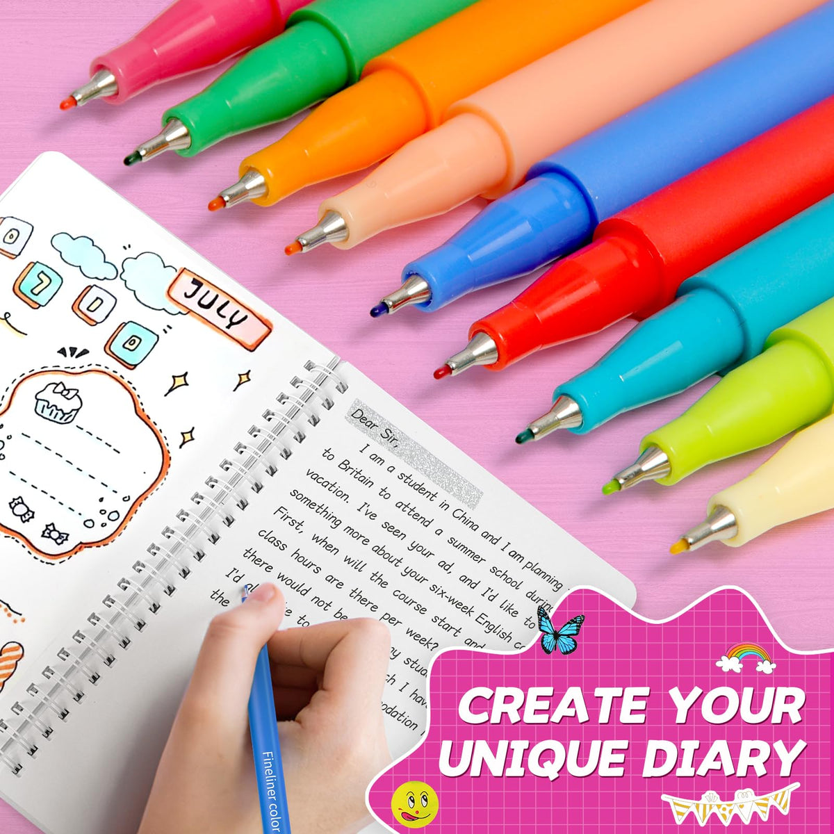ADUSRIZ DIY Journal Kit stencils for neat borders and headings