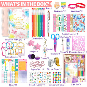 ADUSRIZ two journals opened to reveal personalized layouts and stickers.
