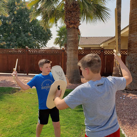 Adventure Awaits! Handmade shield with ergonomic handle for easy pretend battles.