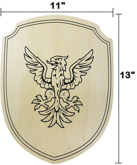Adventure Awaits! Lightweight wooden shield with compact form for imaginative quests.