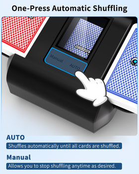 ADZERD shuffler auto mode demonstrates hands-free deck mixing.