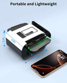 Compact, lightweight design fits neatly on the table.