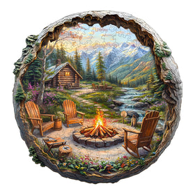 Aeekdook wooden puzzle outdoor bonfire scene for mindful recreation