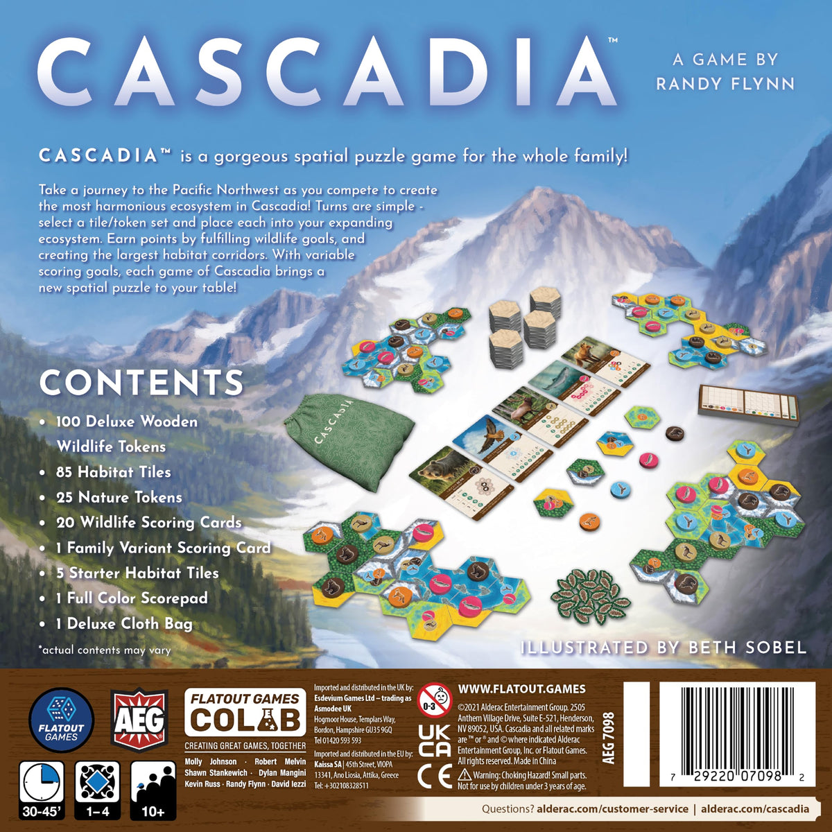 AEG Cascadia wildlife tokens used during tile placement to attract wildlife.