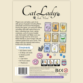 AEG Cat Lady card drafting scene shows simple rules for easy play.