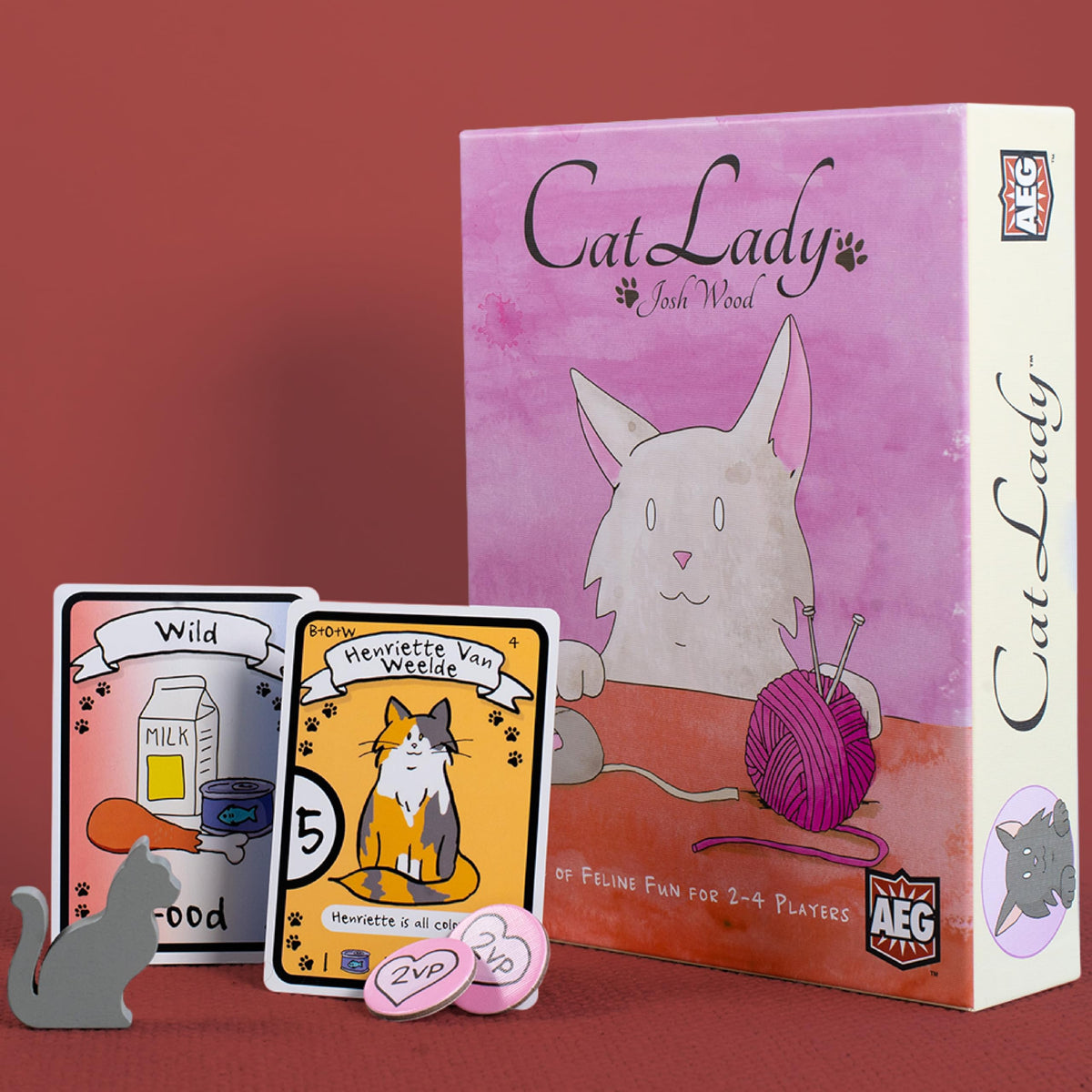AEG Cat Lady cat collection laid out for a cozy family session.