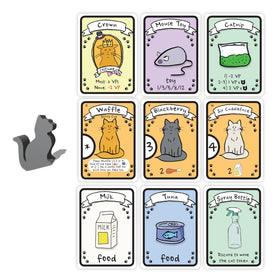 AEG Cat Lady toys and catnip cards ready for collection and strategy.