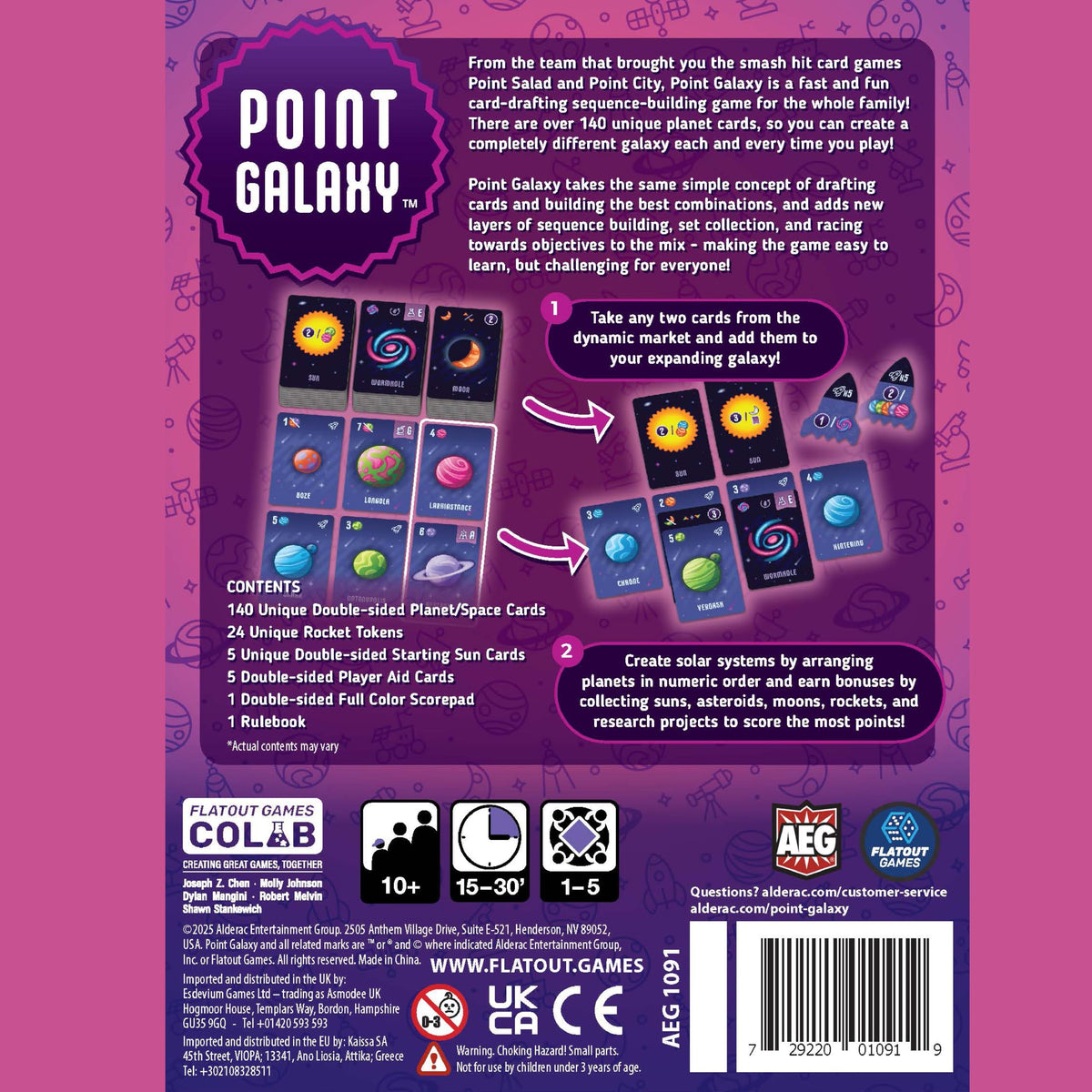 AEG Point Galaxy galaxy board showing layout for spatial puzzle play.