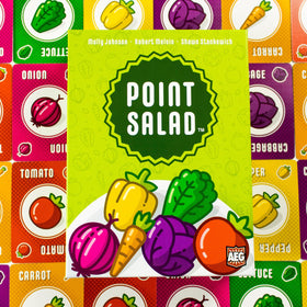 AEG Point Salad award badge on the box signaling trusted family game