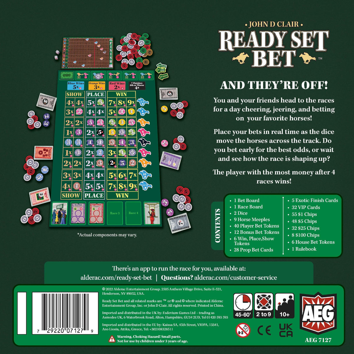 AEG Ready Set Bet players cheer at the table during a race.