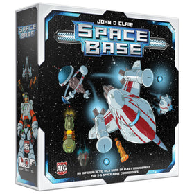 AEG Space Base dice-roll visual highlights fast-paced family play.