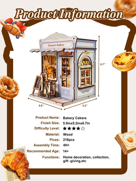 Aeneovix Book Nook Kit includes tiny pastries for charming displays.