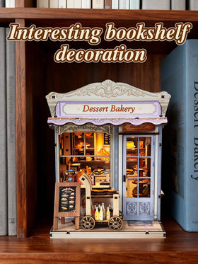 Aeneovix Book Nook Kit warm LED interior lighting enhances cozy shelf display.