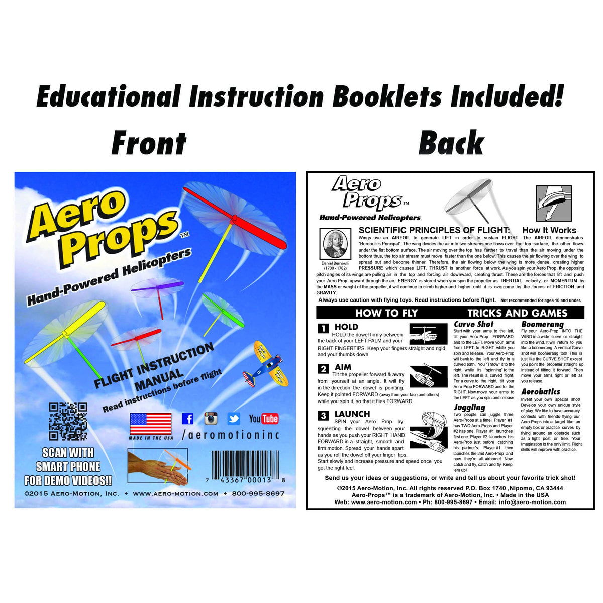 Aero Props Original educational manual included to explain flight concepts and tricks.