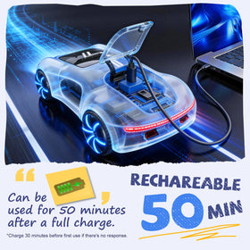 AEROQUEST RC car performs 360° drift with bright LEDs for night play.