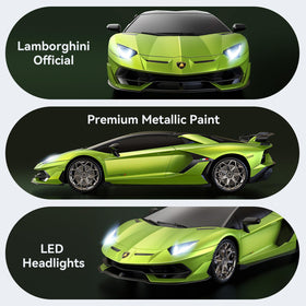 AEROQUEST Lamborghini RC car interior detail reveals realistic cockpit and steering wheel.