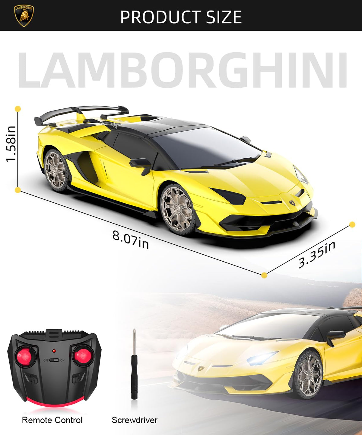 Remote control layout enabling precise steering and quick responses.